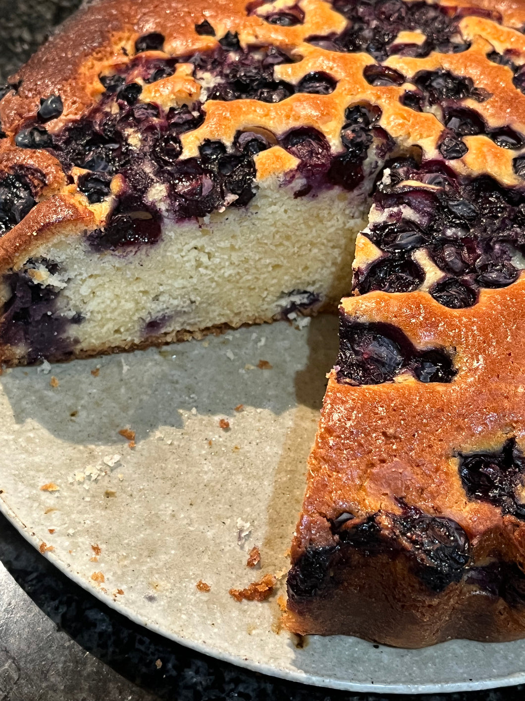 Homemade blueberry cake